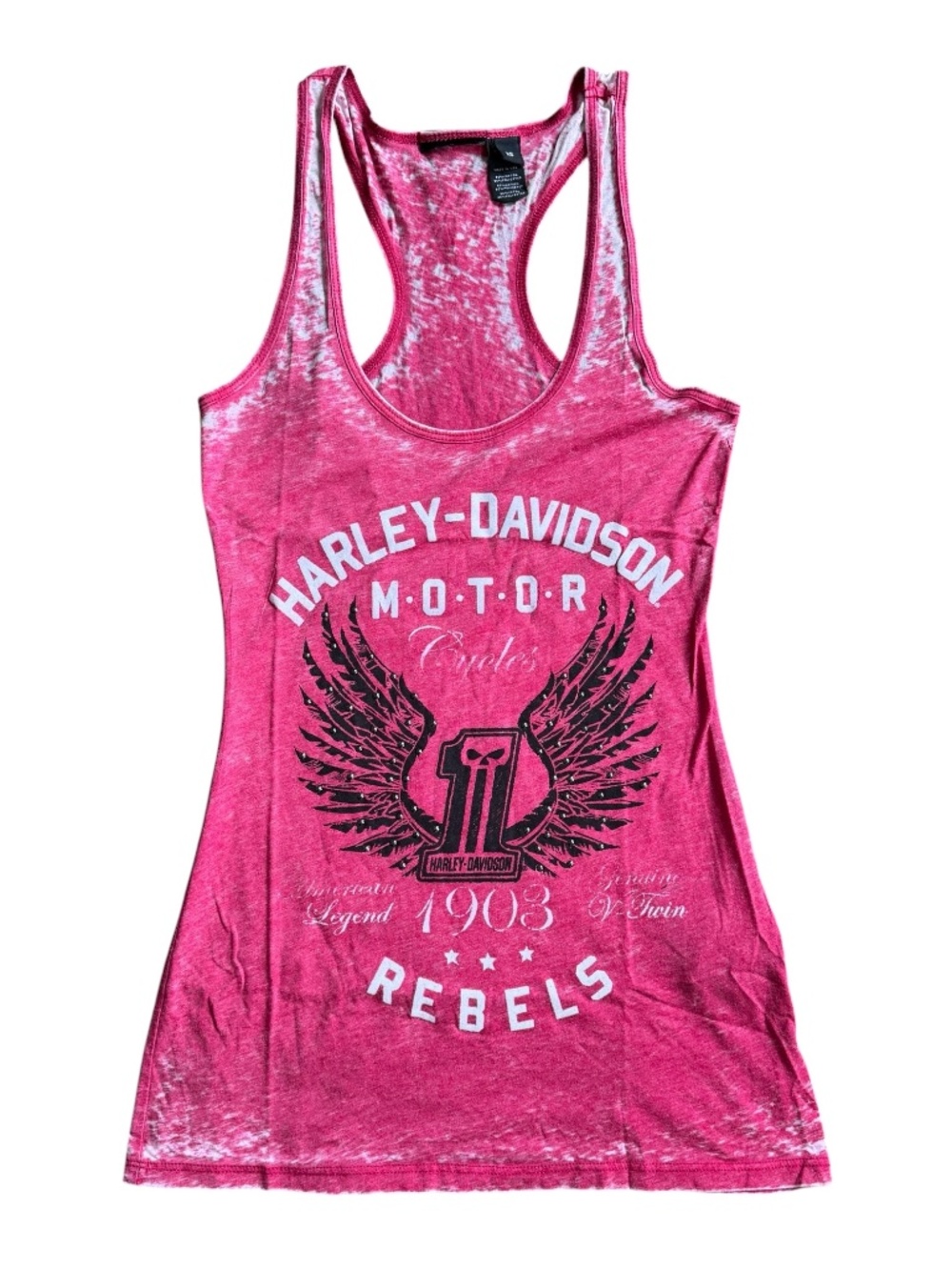 Harley-Davidson Pink Racerback Studded Rebels Tank Top